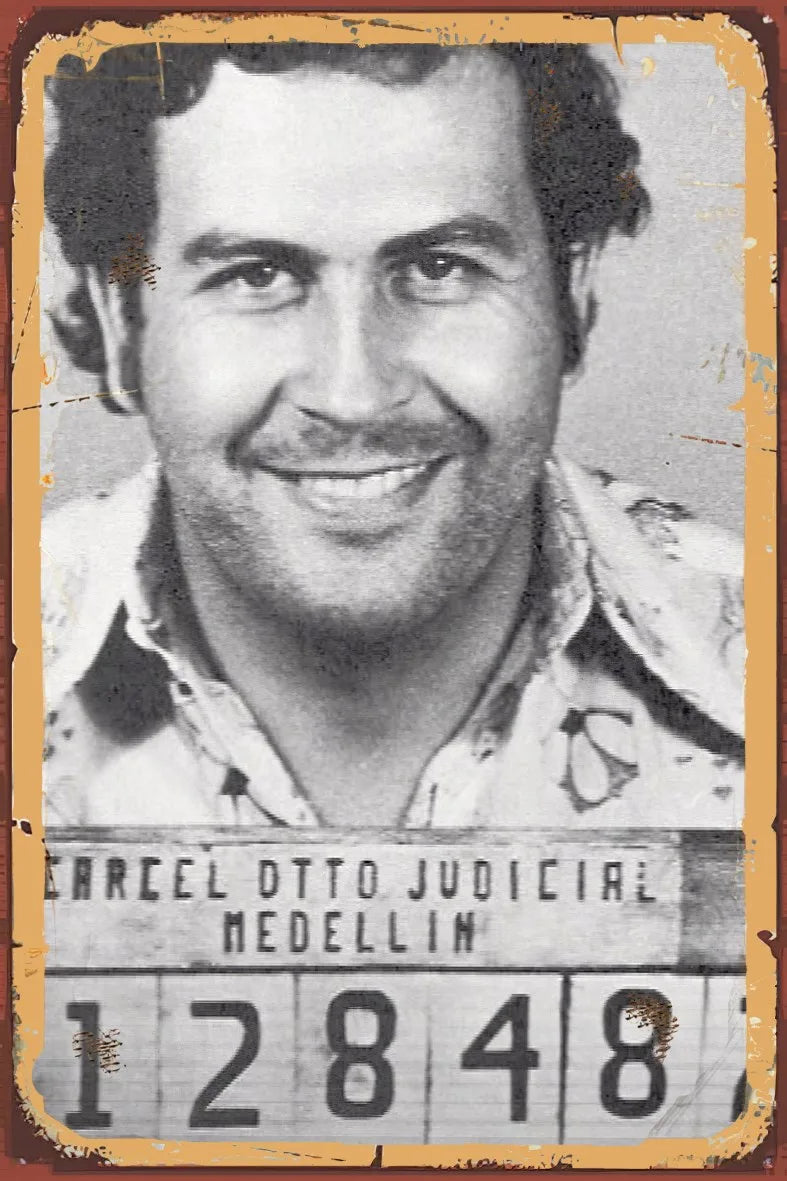 Pablo Escobar Retro Ahşap Poster No:895