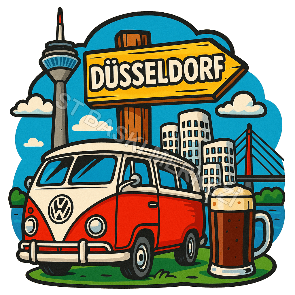 Düsseldorf Ahşap Magnet – Toptan UV Baskılı Retro Hediyelik Magnet - ST Baskı Merkezi