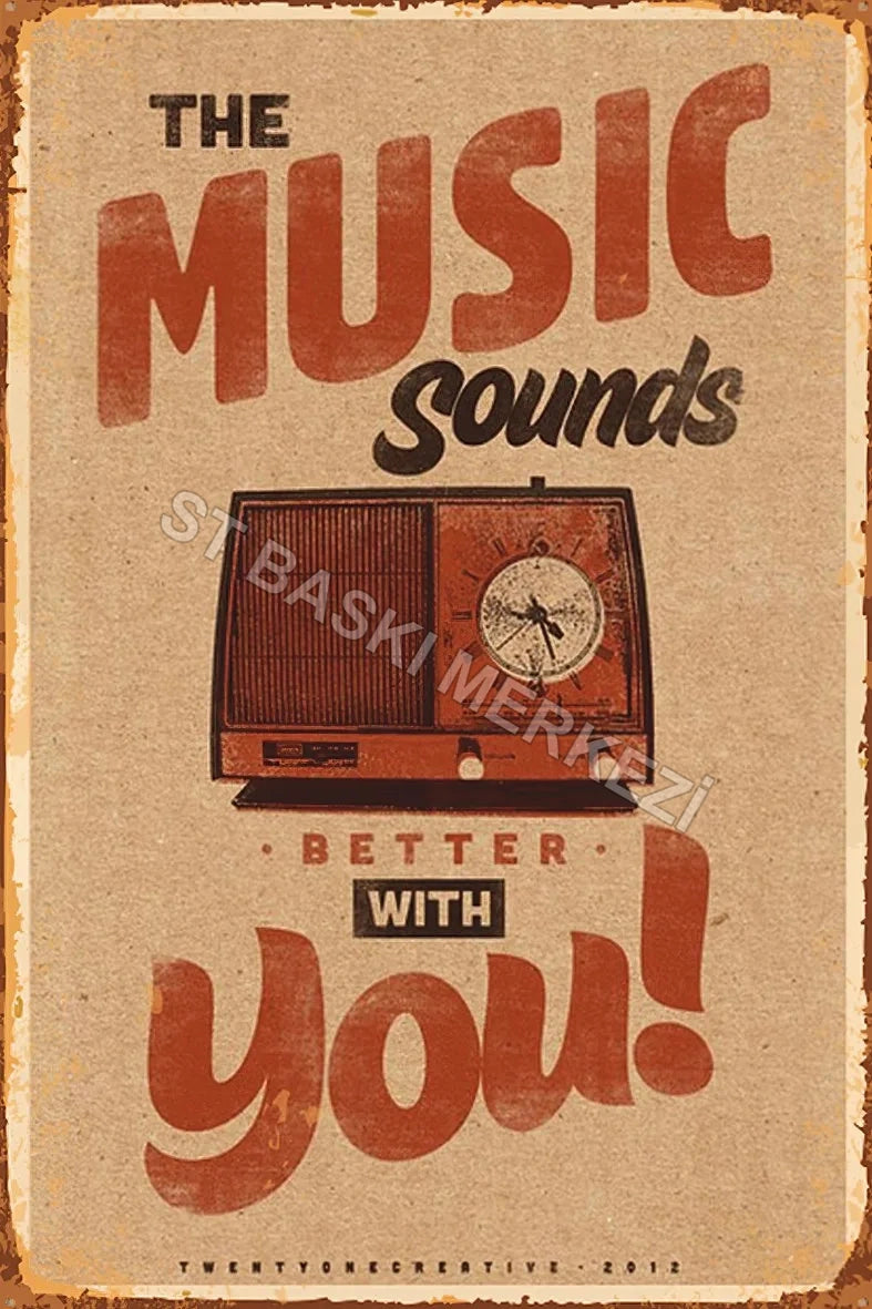 The Music Retro Ahşap Poster No:648