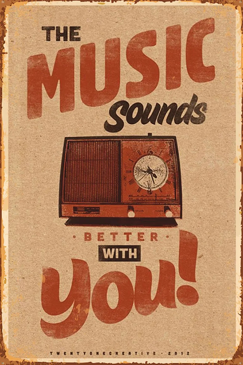 The Music Retro Ahşap Poster No:648