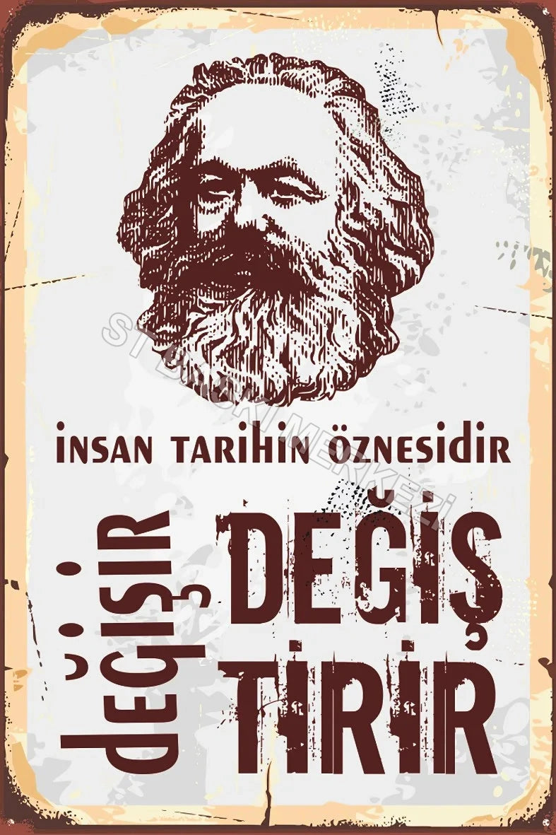 Karl Marx Ahşap Poster No:539