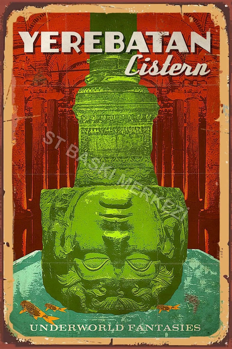Yerebatan Sarnıcı Retro Ahşap Poster No:722