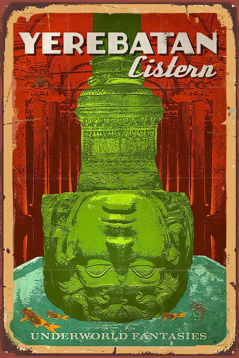 Yerebatan Sarnıcı Retro Ahşap Poster No:722