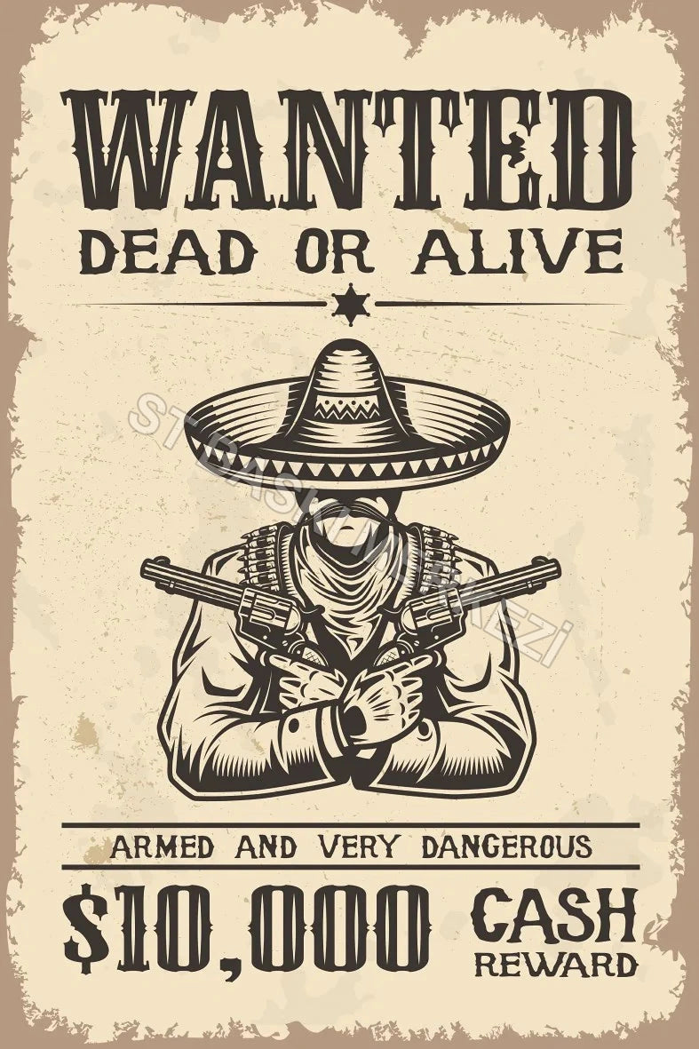 Wanted Retro Ahşap Poster No:582
