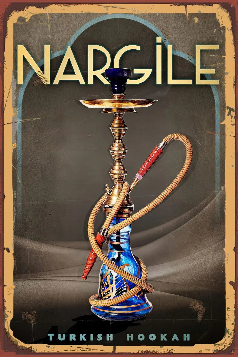 Nargile Retro Ahşap Poster No:741