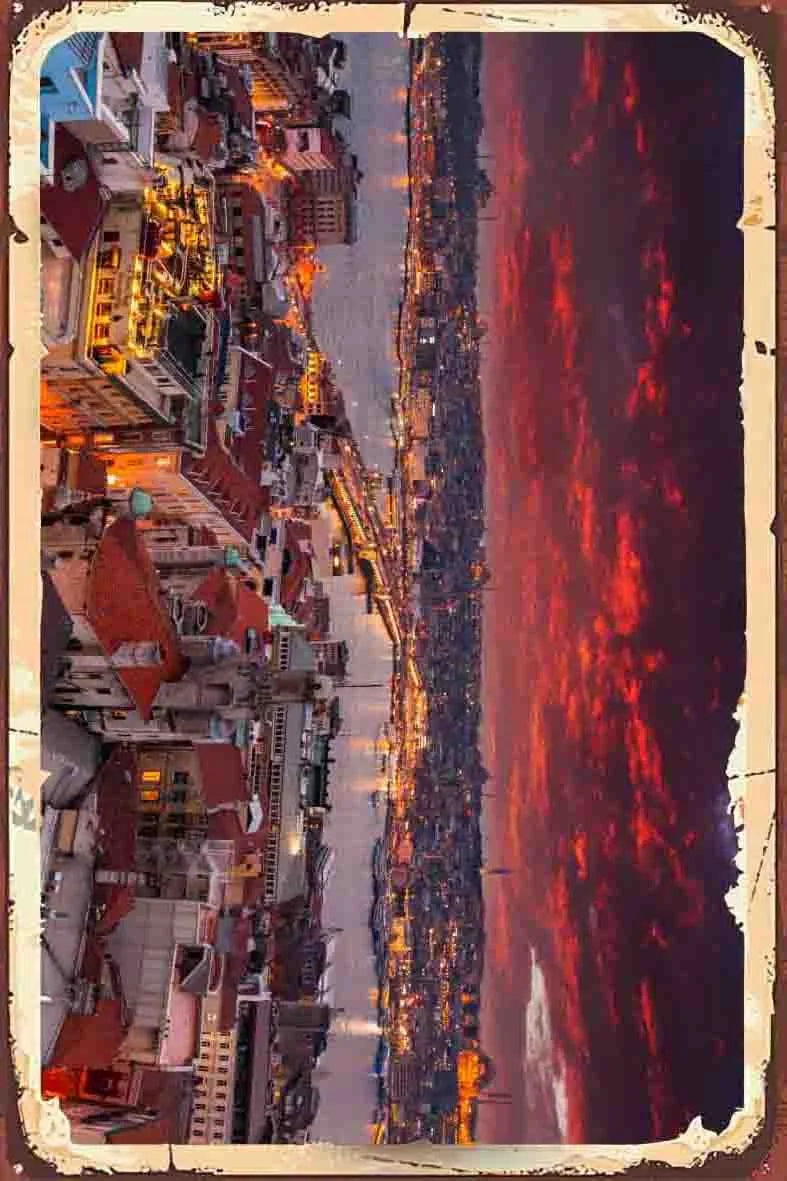 İstanbul Temalı Retro Ahşap Poster No:1101