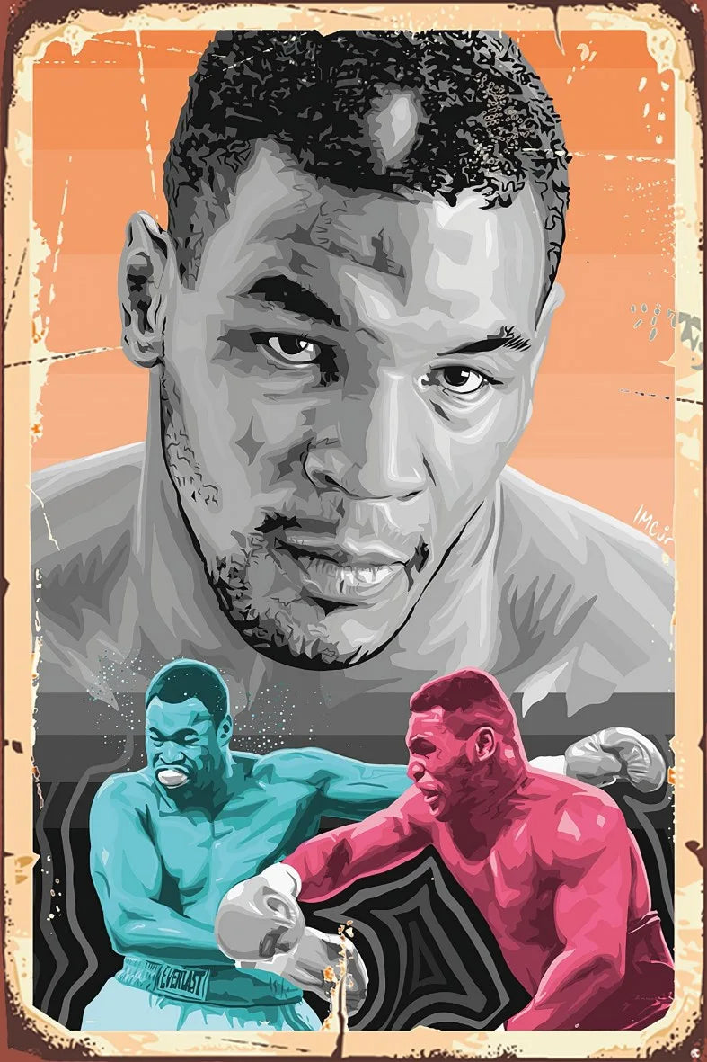 Mike Tyson Retro Ahşap Poster No:440