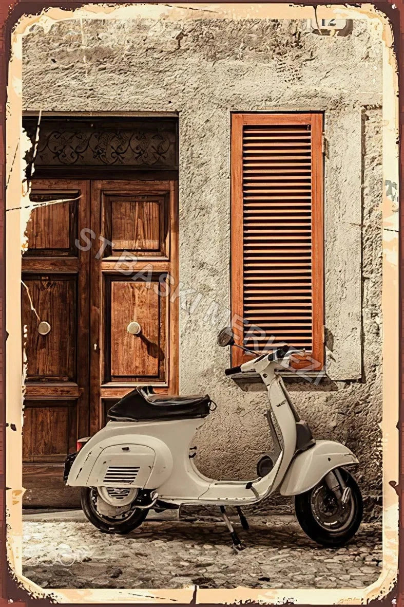 Motor Retro Ahşap Poster No:341