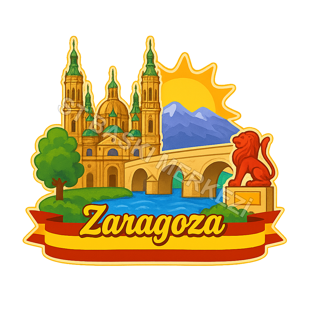 Zaragoza Ahşap Magnet – Toptan UV Baskılı Retro Hediyelik Magnet