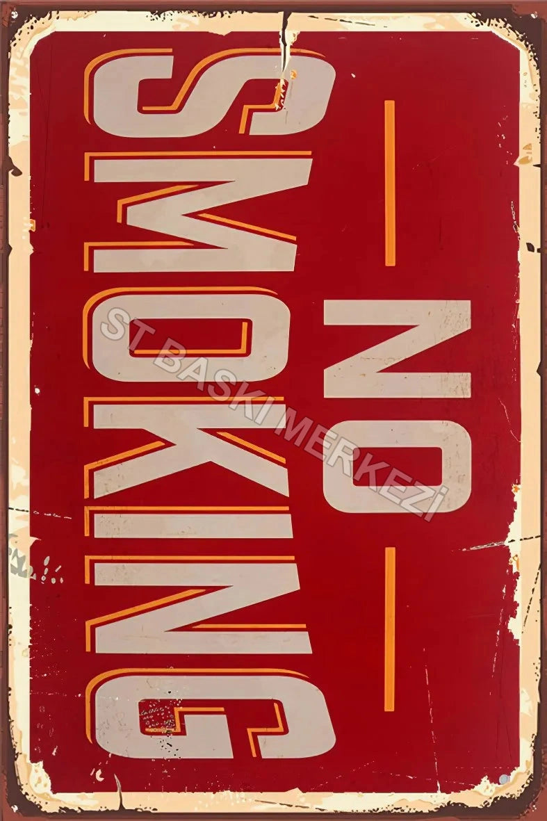 No Smoking Retro Ahşap Poster No:373