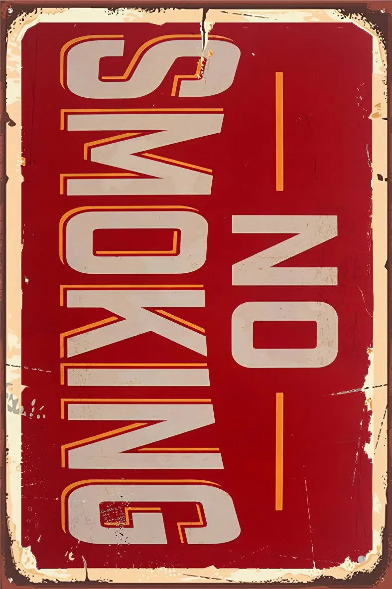 No Smoking Retro Ahşap Poster No:373
