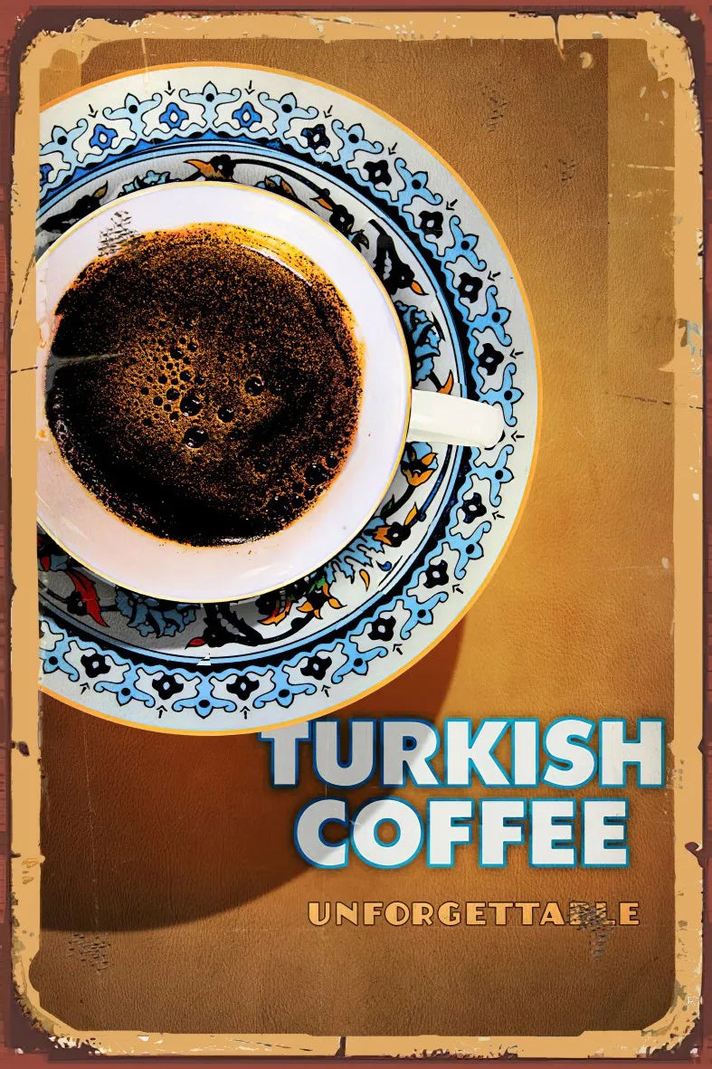 Turkish Coffee Retro Ahşap Poster No:724