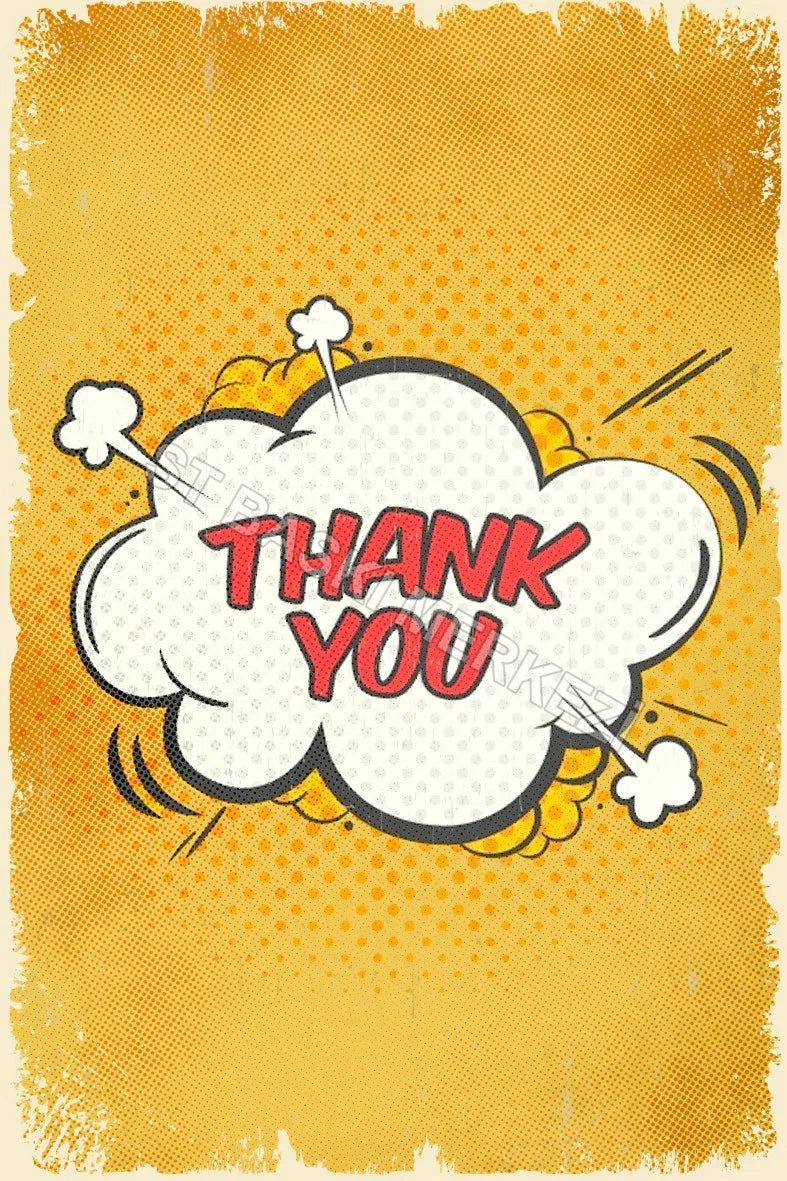Thank You Retro Ahşap Poster No:536