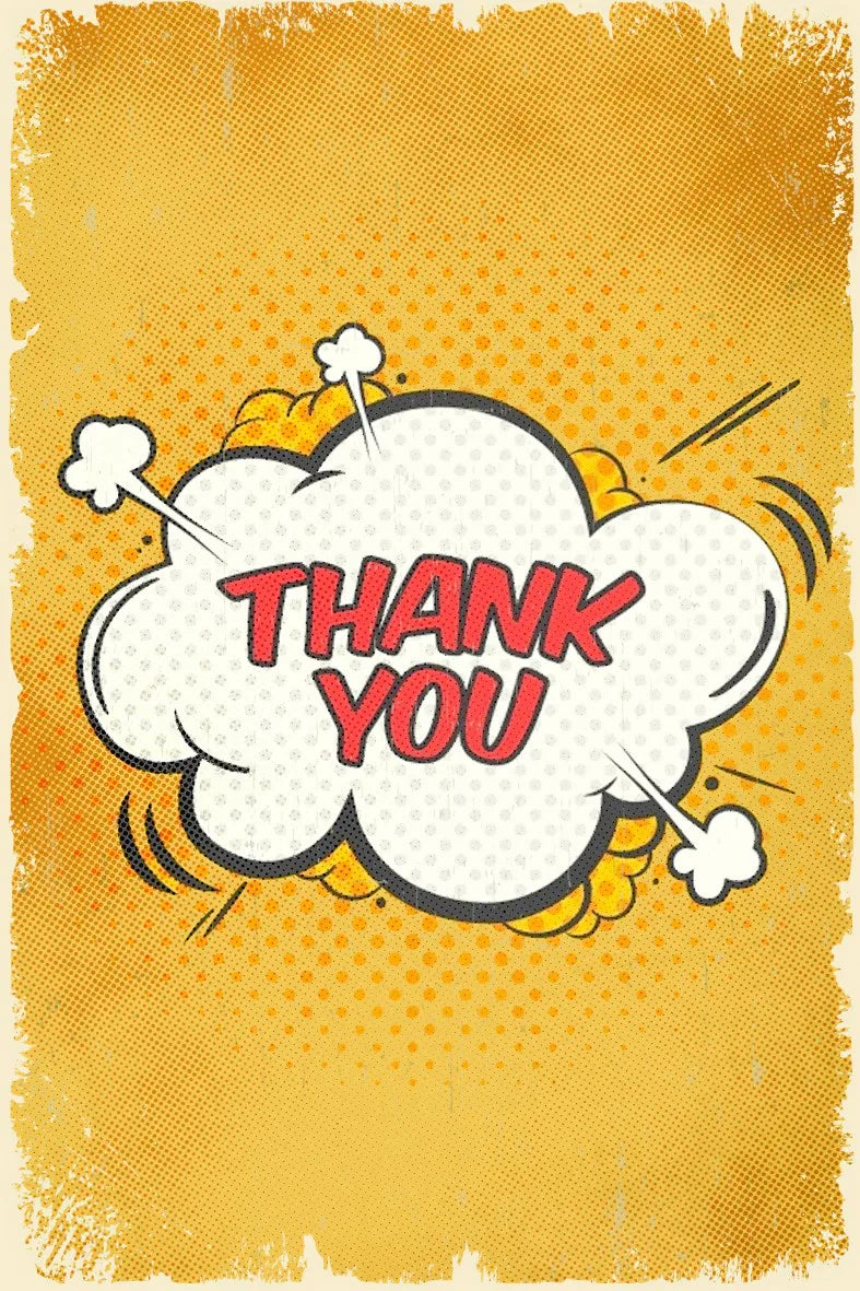 Thank You Retro Ahşap Poster No:536