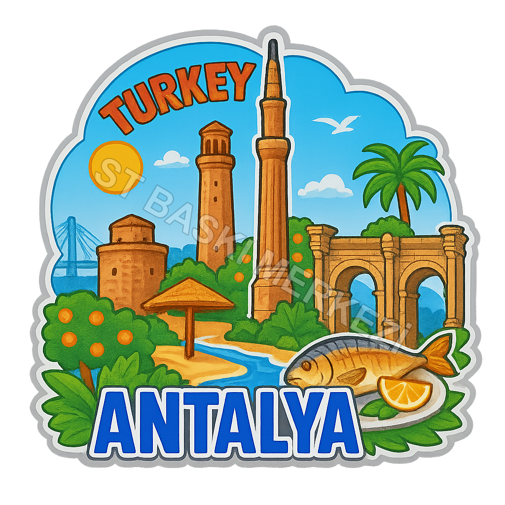 Antalya Ahşap Magnet – Toptan UV Baskılı Retro Hediyelik Magnet ST Baskı Merkezi