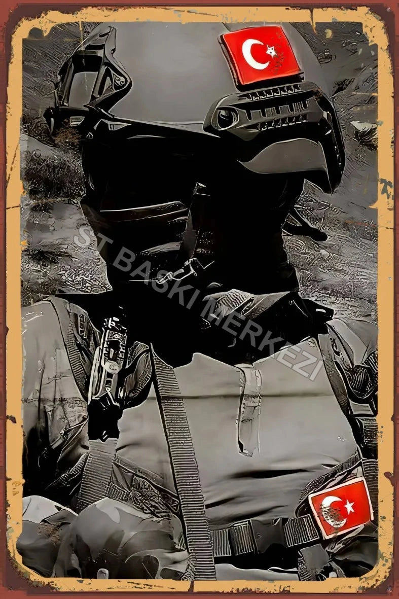 Türk Askeri Retro Ahşap Poster No:811