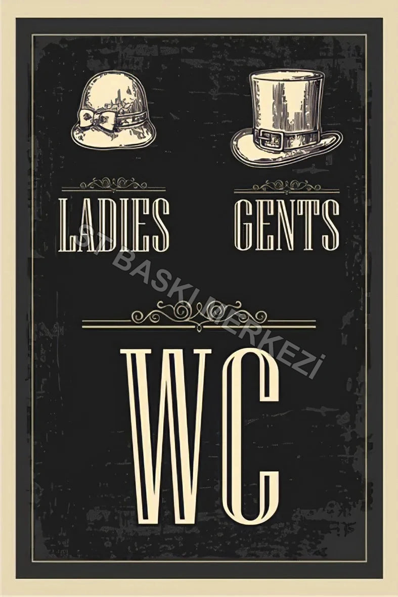 WC Retro Ahşap Poster No: 46