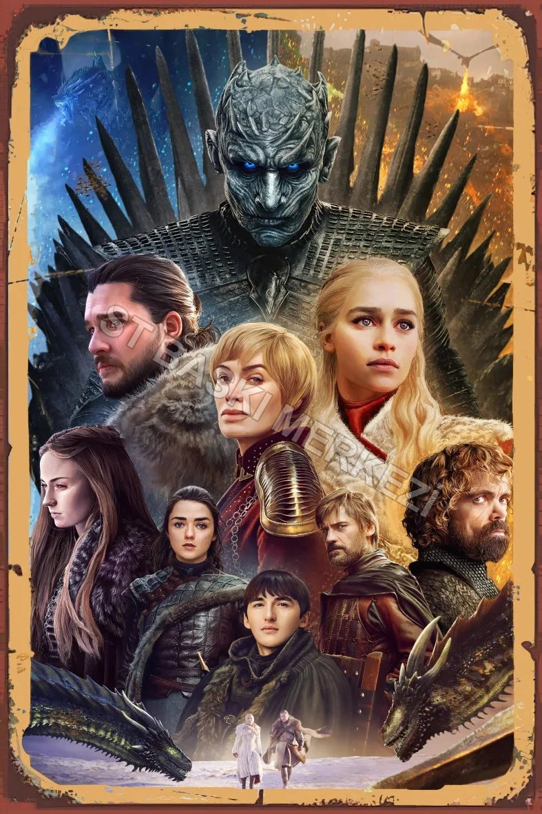 Game Of Thrones Retro Ahşap Poster No:884