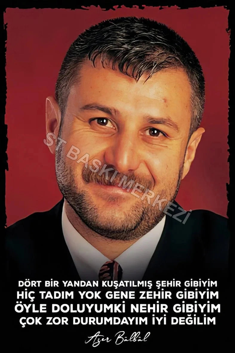 Azer Bülbül Retro Ahşap Poster No:64