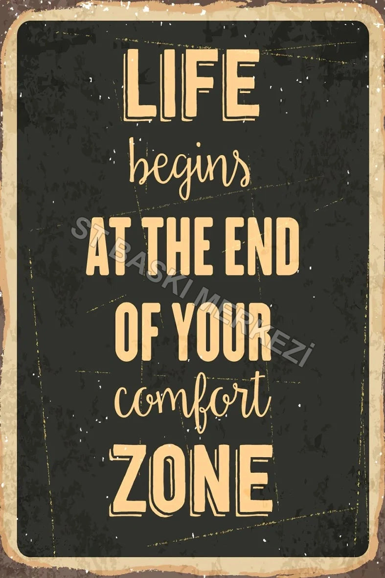 Life Begins Retro Ahşap Poster No:611