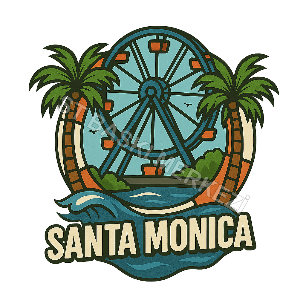 Santa Monica Ahşap Magnet – Toptan UV Baskılı Retro Hediyelik Magnet