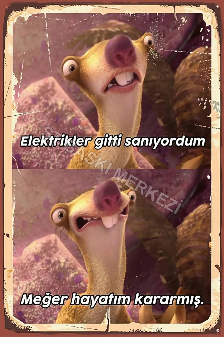 Buz Devri Retro Ahşap Poster No:209