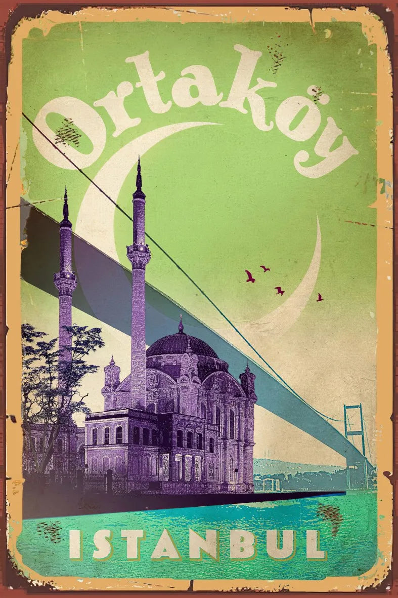 Ortaköy Retro Ahşap Poster No:737