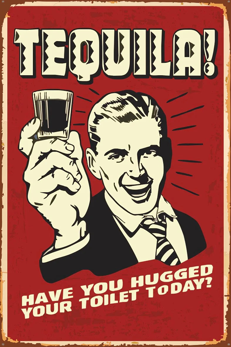 Tequila Retro Ahşap Poster No:598