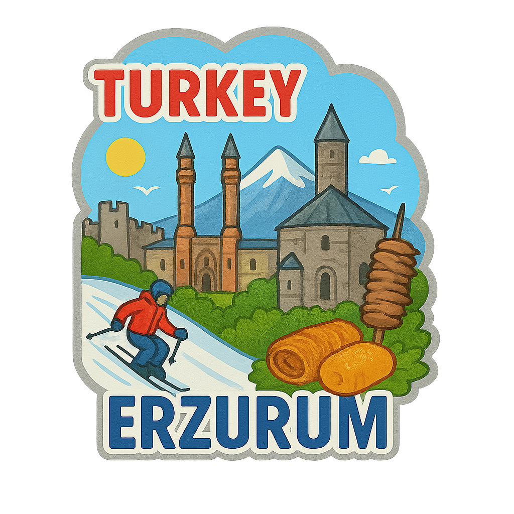 Erzurum Ahşap Magnet – Toptan UV Baskılı Retro Hediyelik Magnet