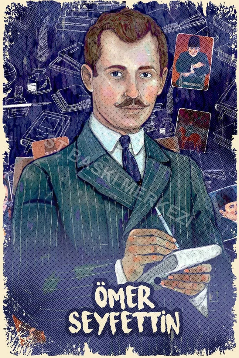 Ömer Seyfettin Retro Ahşap Poster No:554