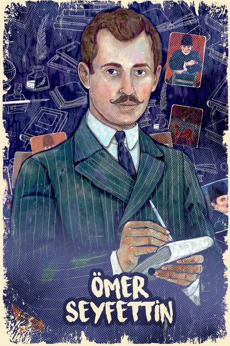Ömer Seyfettin Retro Ahşap Poster No:554