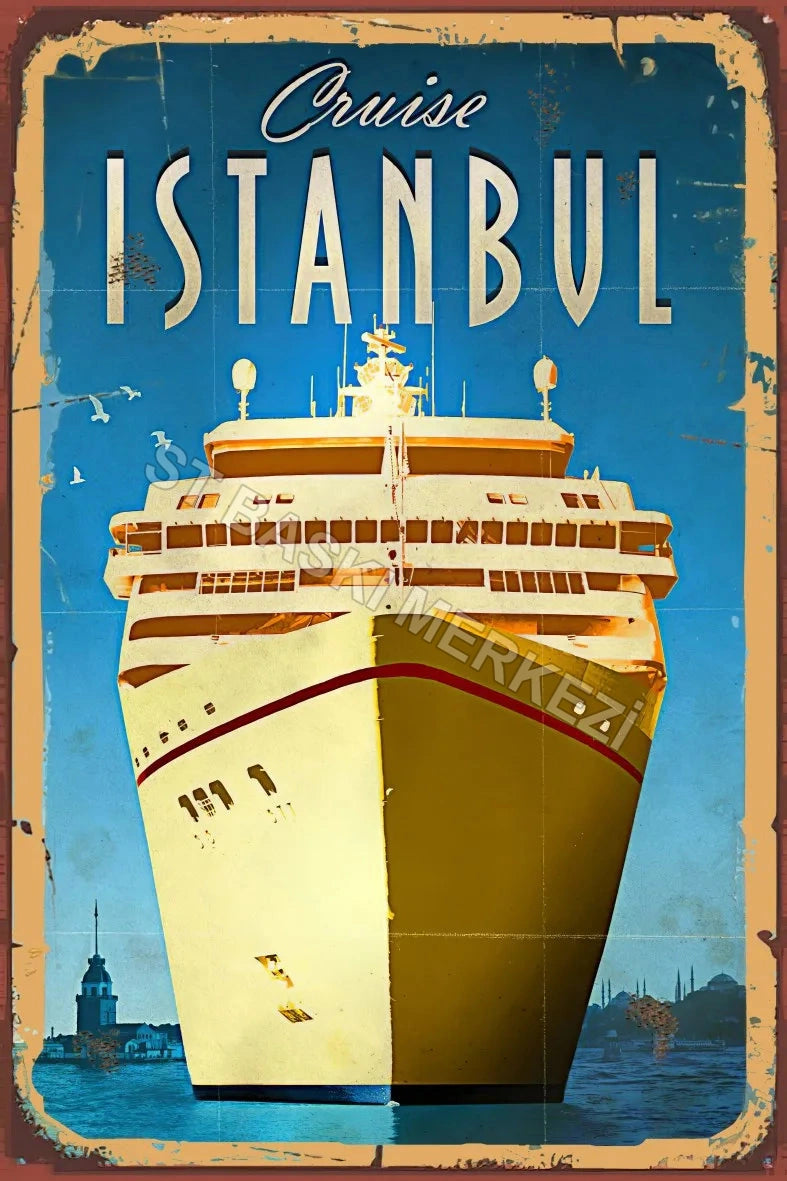 Cruise İstanbul Retro Ahşap Poster No:701