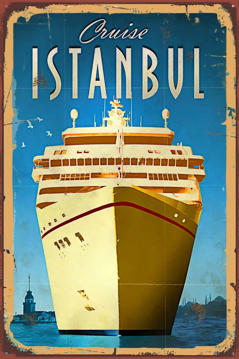 Cruise İstanbul Retro Ahşap Poster No:701