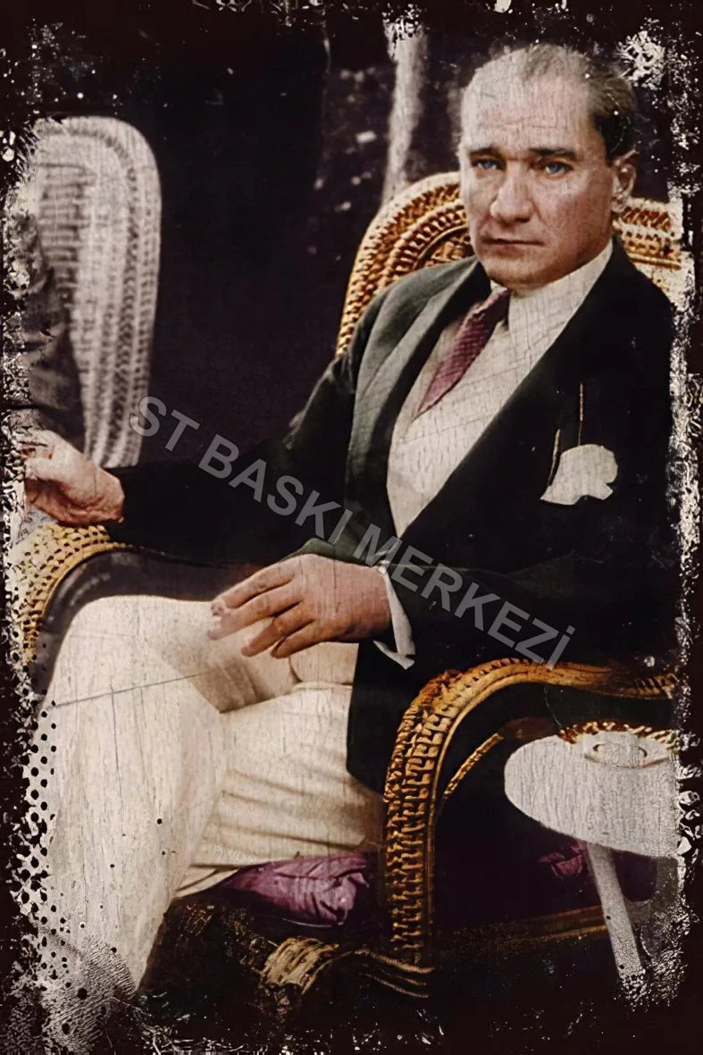 Atatürk Retro Ahşap Poster No:227