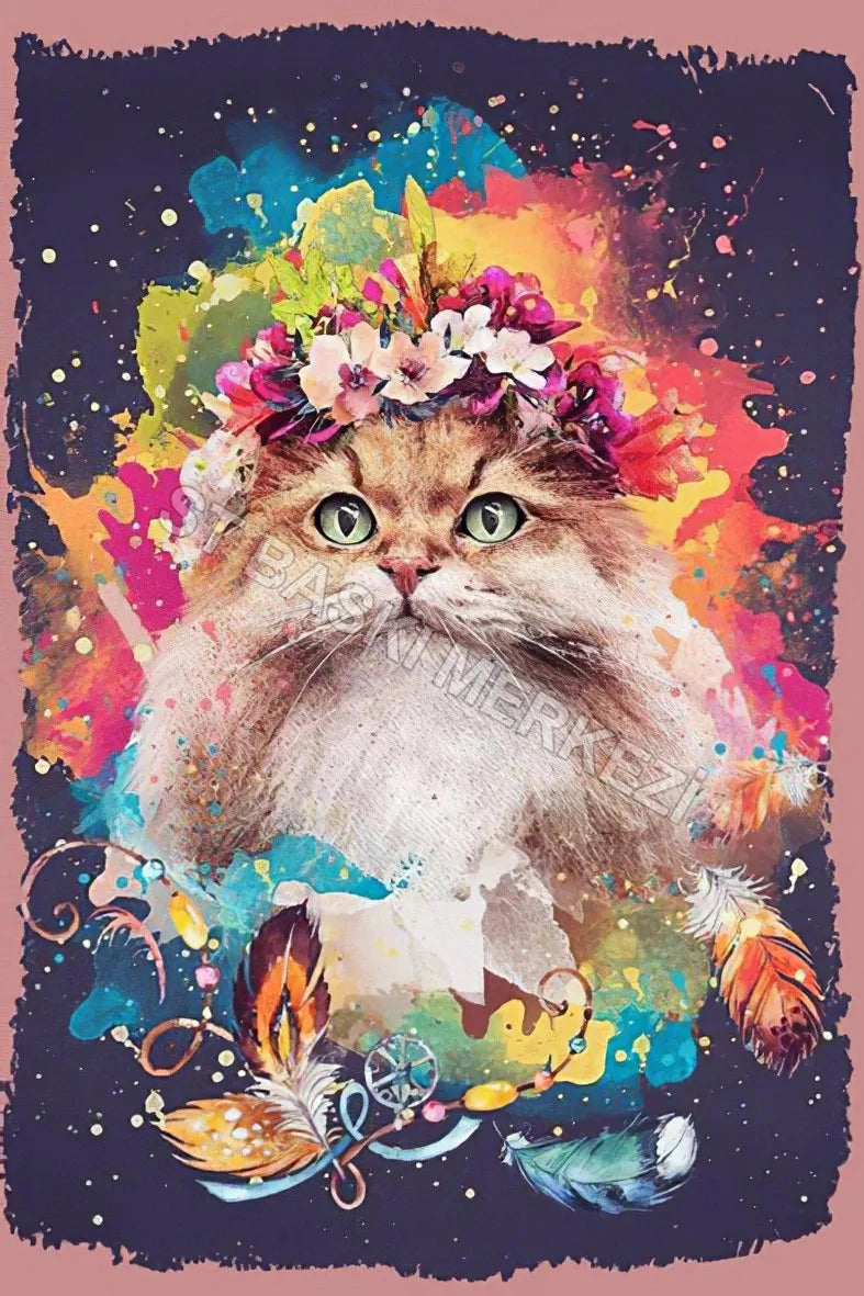 Kedi Retro Ahşap Poster No:321