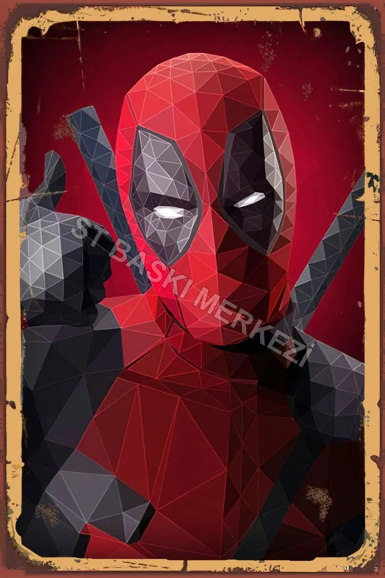 Deadpool Retro Ahşap Poster No:831