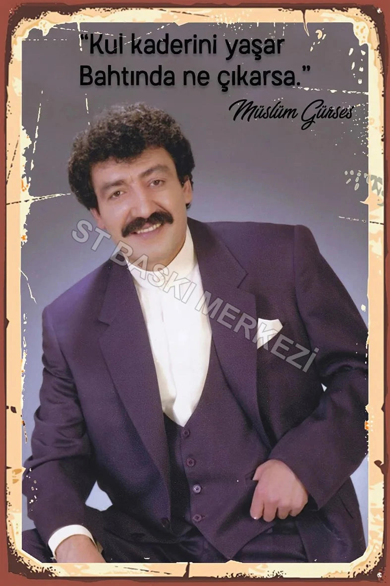 Müslüm Gürses Retro Ahşap Poster No:476