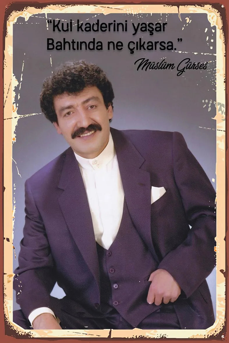 Müslüm Gürses Retro Ahşap Poster No:476