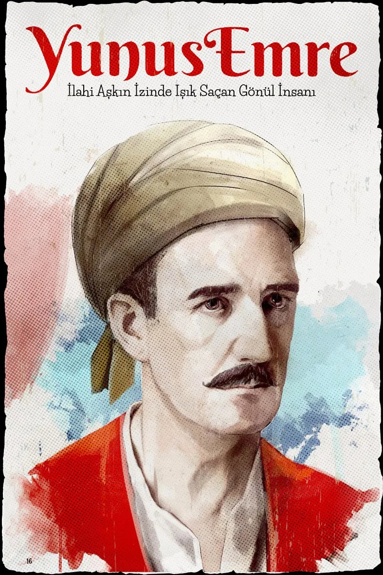 Yunus Emre Retro Ahşap Poster No:576