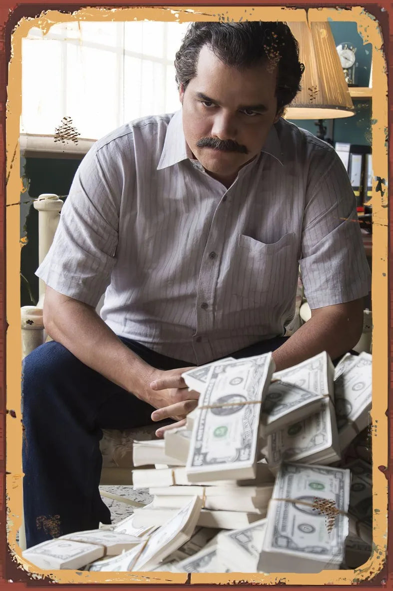 Pablo Escobar Retro Ahşap Poster No:893