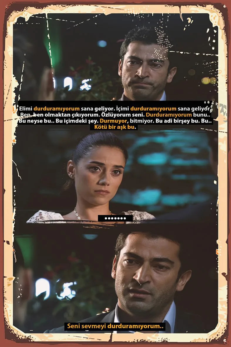 Ezel Retro Ahşap Poster No:488