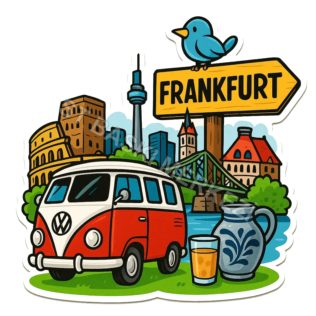 Frankfurt Ahşap Magnet – Toptan UV Baskılı Retro Hediyelik Magnet - ST Baskı Merkezi