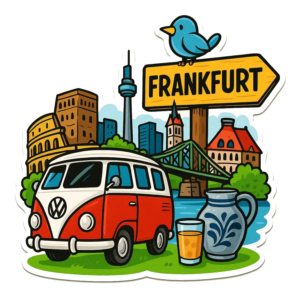 Frankfurt Ahşap Magnet – Toptan UV Baskılı Retro Hediyelik Magnet - ST Baskı Merkezi