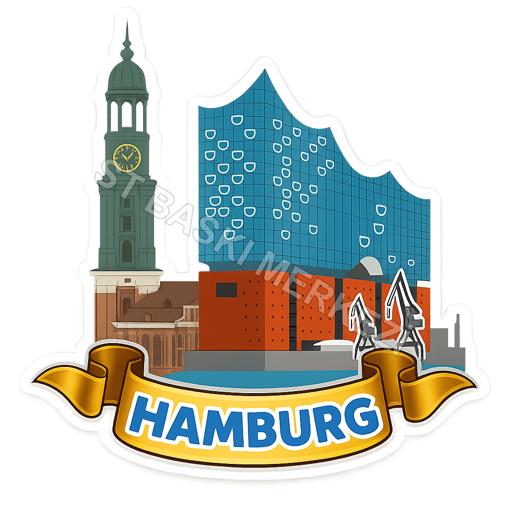 Hamburg Ahşap Magnet – Toptan UV Baskılı Retro Hediyelik Magnet - ST Baskı Merkezi