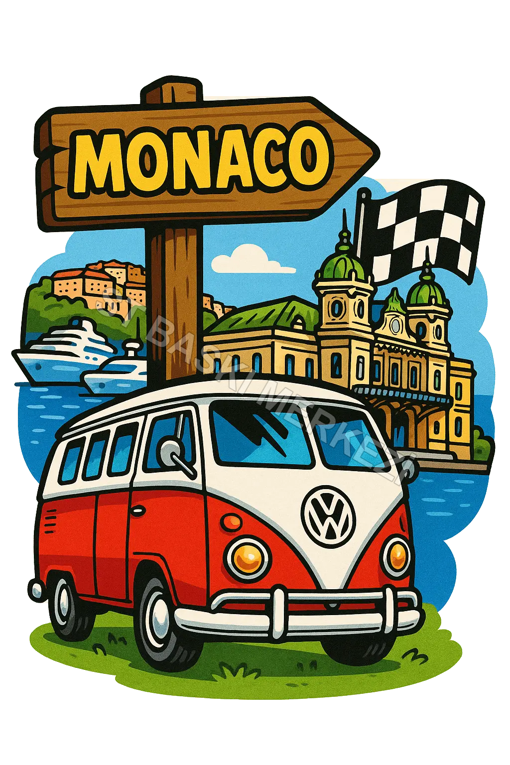 Monaco Ahşap Magnet – Toptan UV Baskılı Retro Hediyelik Magnet - ST Baskı Merkezi