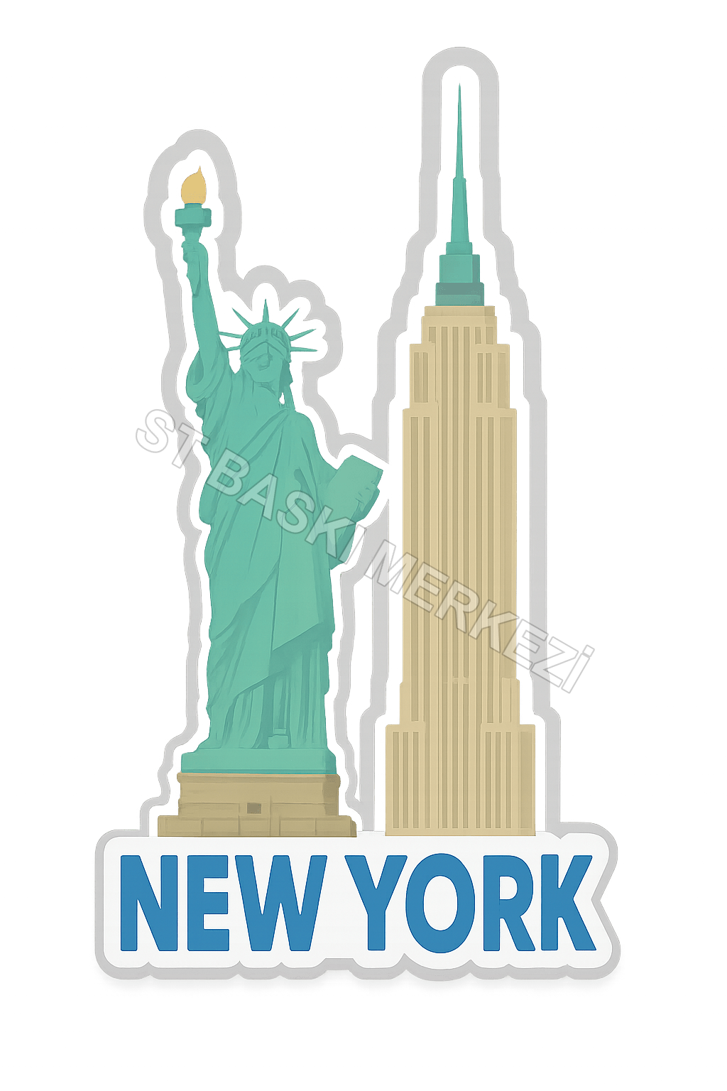 New York Ahşap Magnet – Toptan UV Baskılı Retro Hediyelik Magnet - ST Baskı Merkezi