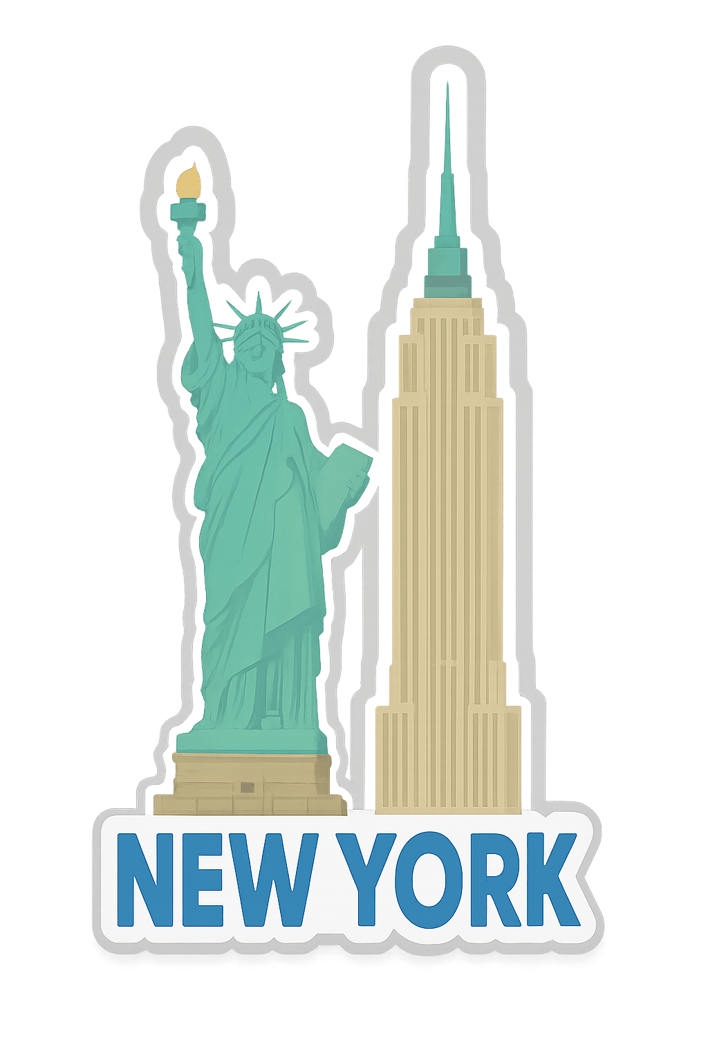 New York Ahşap Magnet – Toptan UV Baskılı Retro Hediyelik Magnet - ST Baskı Merkezi