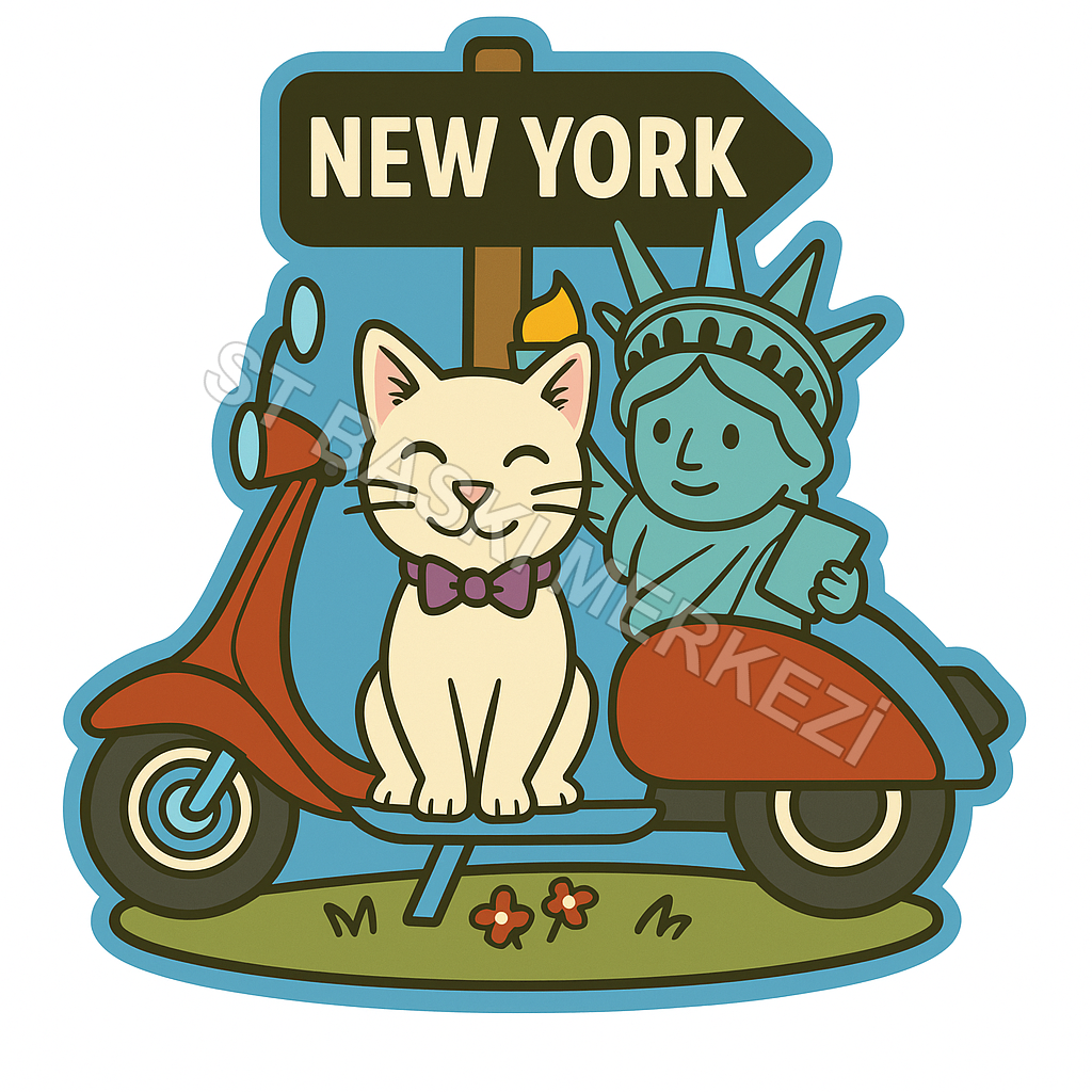 New York Ahşap Magnet – Toptan UV Baskılı Retro Hediyelik Magnet - ST Baskı Merkezi