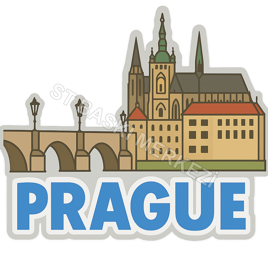 Prag Ahşap Magnet – Toptan UV Baskılı Retro Hediyelik Magnet - ST Baskı Merkezi