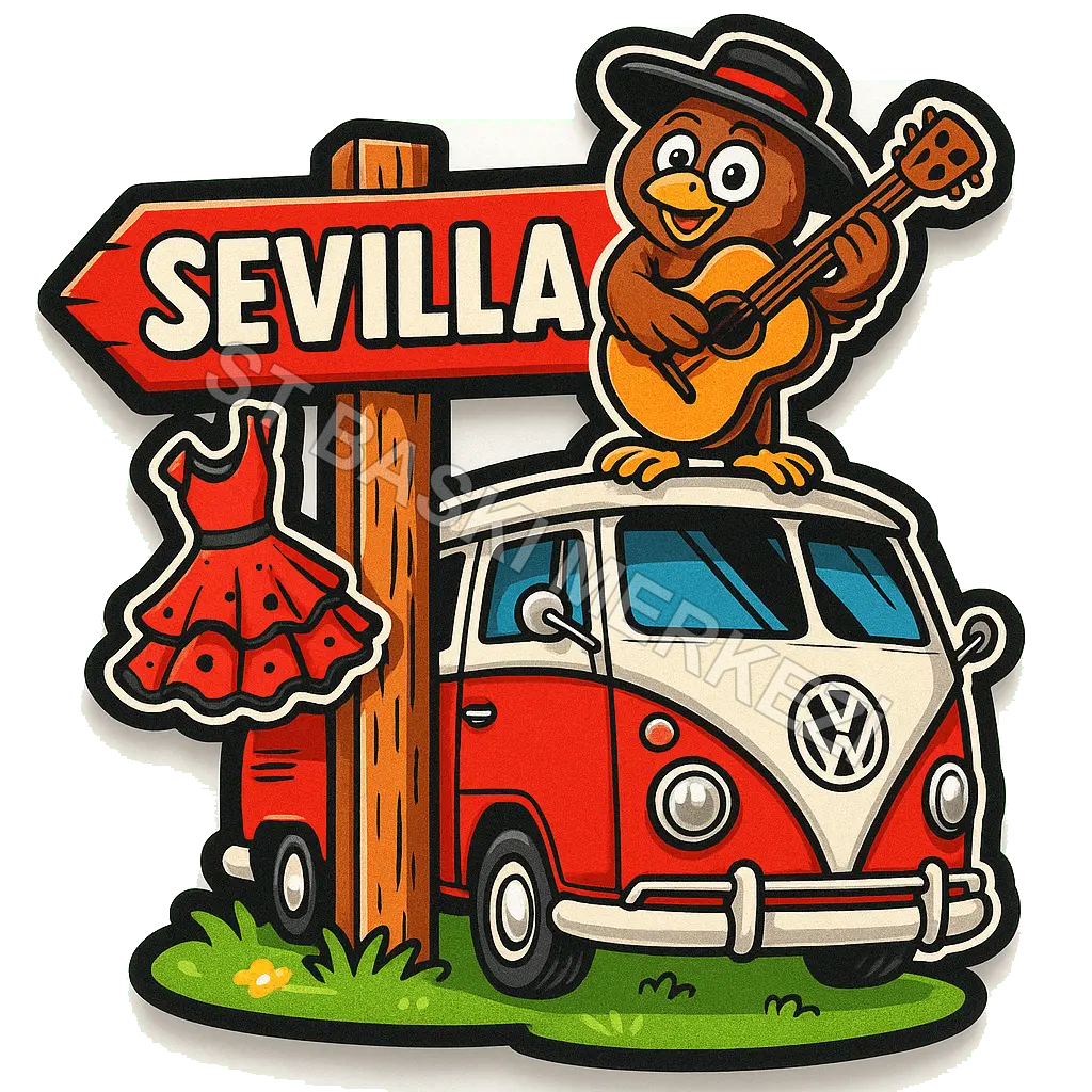Sevilla Ahşap Magnet – Toptan UV Baskılı Retro Hediyelik Magnet - ST Baskı Merkezi